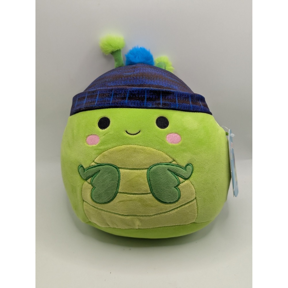 Squishmallow 8 Inch Trenton the Grasshopper with Beanie Green Plush Kellytoy NWT
